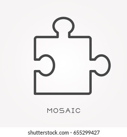 Line icon mosaic