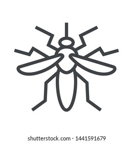 Line icon mosquito. Simple vector illustration with ability to change.