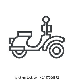 line icon with motorcycle. Simple vector illustration with ability to change.