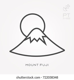 Line icon mount fuji