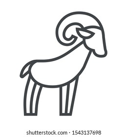 Line icon mountain sheep. Simple vector illustration with ability to change.