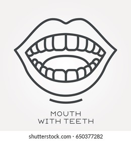 Line Icon Mouth With Teeth