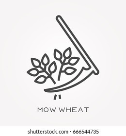 Line icon mow wheat