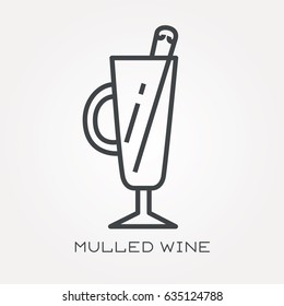 Line icon mulled wine