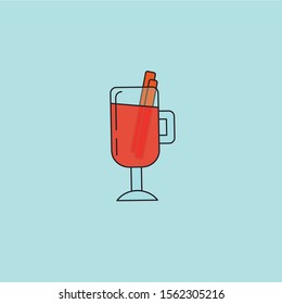 Line icon mulled wine. Simple vector illustration with ability to change.