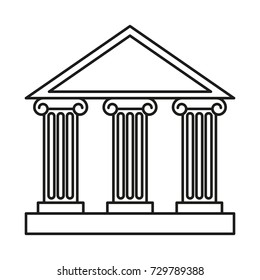 Line icon Museum or theater, vector illustration. Dark outline on a white background. Minimal symbol or logo element in thin line style.