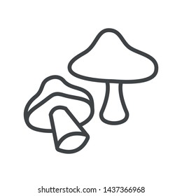 Line icon mushrooms. Simple vector illustration with ability to change.