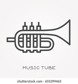 Line icon music tube