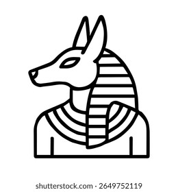 line icon mythical Anubis vector on white background
Vector line icon on white background