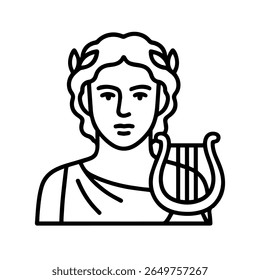 ícone de linha criatura mítica Apollo vetor sobre fundo branco
Ícone de linha de vetor no plano de fundo branco