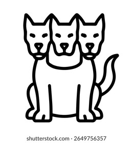 line icon mythical creature Cerberus vector on white background
Vector line icon on white background