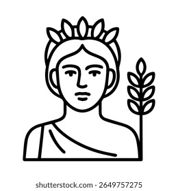 line icon mythical creature Demeter vector on white background
Vector line icon on white background
