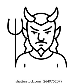 line icon mythical creature Devil vector on white background
Vector line icon on white background