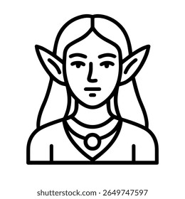 line icon mythical creature Elf vector on white background
Vector line icon on white background