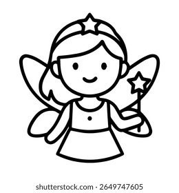 line icon mythical creature Fairy vector on white background
Vector line icon on white background