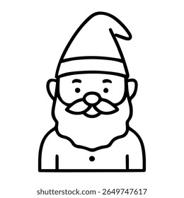 ícone de linha criatura mítica Gnome vetor no fundo branco
Ícone de linha de vetor no plano de fundo branco