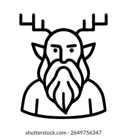 line icon mythical creature Goblin vector on white background
Vector line icon on white background