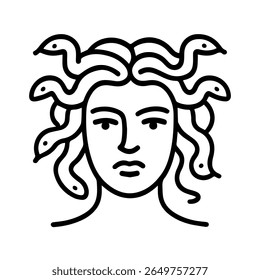 line icon mythical creature Gorgon vector on white background
Vector line icon on white background