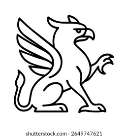line icon mythical creature Griffin vector on white background
Vector line icon on white background
