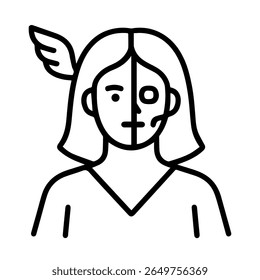line icon mythical creature Hel vector on white background
Vector line icon on white background