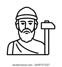 line icon mythical creature Hephaestus vector on white background
Vector line icon on white background