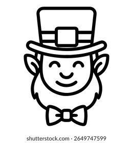 line icon mythical creature Leprechaun vector on white background
Vector line icon on white background