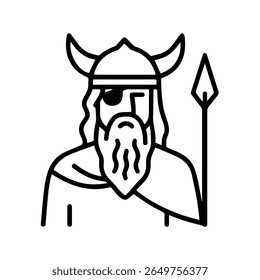 line icon mythical creature Odin vector on white background
Vector line icon on white background