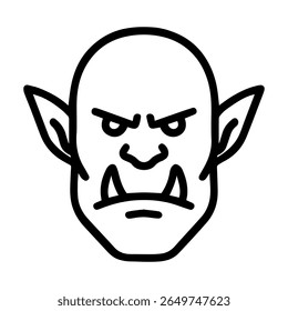 line icon mythical creature Orc vector on white background
Vector line icon on white background