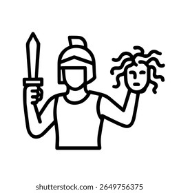 line icon mythical creature Perseus vector on white background
Vector line icon on white background