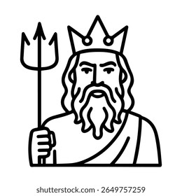 line icon mythical creature Poseidon vector on white background
Vector line icon on white background