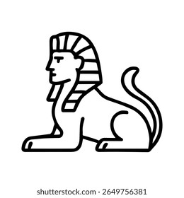 line icon mythical creature Sphinx vector on white background
Vector line icon on white background