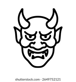 line icon mythical Oni vector on white background
Vector line icon on white background