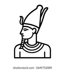 ícone de linha mítico vetor Osiris sobre fundo branco
Ícone de linha de vetor no plano de fundo branco