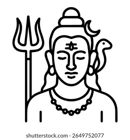 line icon mythical Shiva vector on white background
Vector line icon on white background
