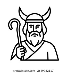 line icon mythical Veles vector on white background
Vector line icon on white background