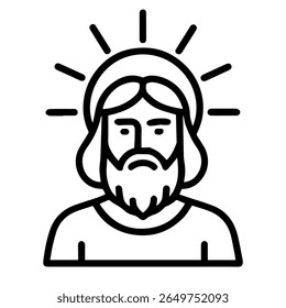 line icon mythical Yarilo vector on white background
Vector line icon on white background