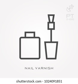 Line icon nail varnish
