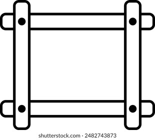 Line icon of needlework cross stitch holder. Isolated object on white background eps 10.