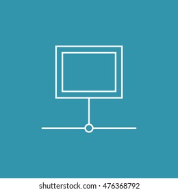 Line Icon of Network Computer.