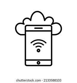 line icon networking connect to cloud