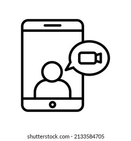 line icon networking video chat