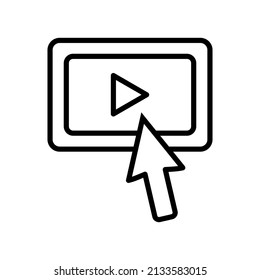 reproducción de vídeo en red de iconos de línea