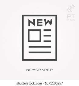 Line icon newspaper