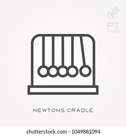 Line icon Newtons cradle