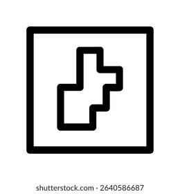 A line icon for an NFT, showing a framed piece of abstract digital art. Isolated vector for crypto art concepts.