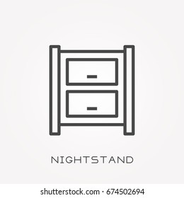 Line icon nightstand