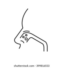 Line icon Nose cancer icon