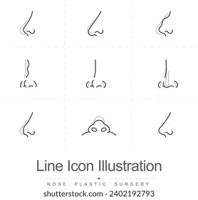 line icon and nose plastic  surgery