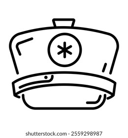 A line icon of nurse hat 