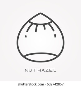 Line icon nut hazel